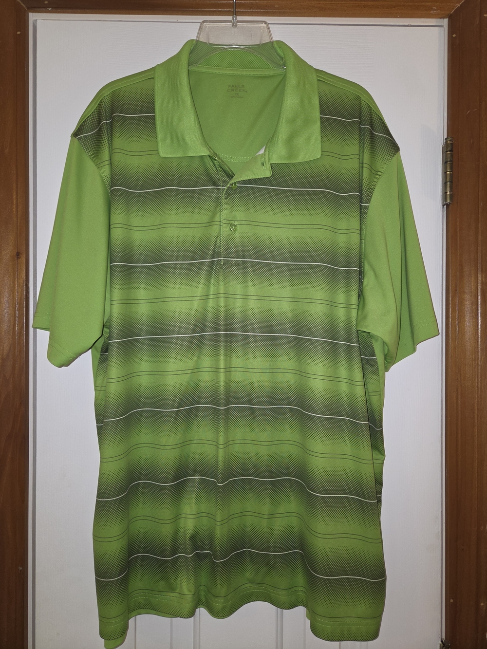 Falls Creek Men's Lime Green Gradient Stripe Polo